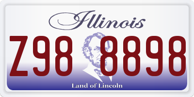 IL license plate Z988898