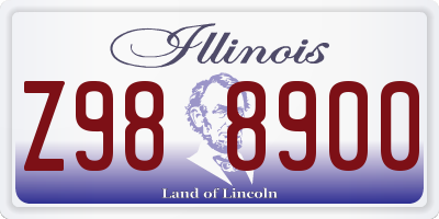 IL license plate Z988900