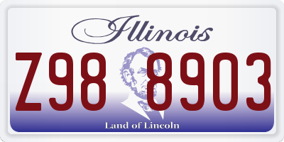 IL license plate Z988903