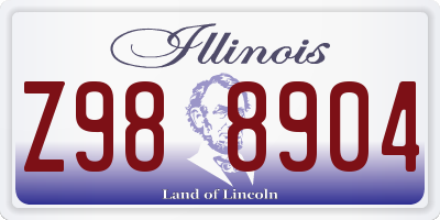 IL license plate Z988904