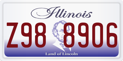 IL license plate Z988906