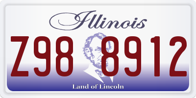 IL license plate Z988912