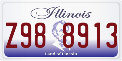 IL license plate Z988913