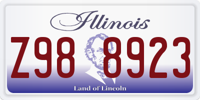 IL license plate Z988923