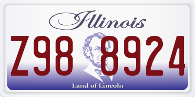 IL license plate Z988924