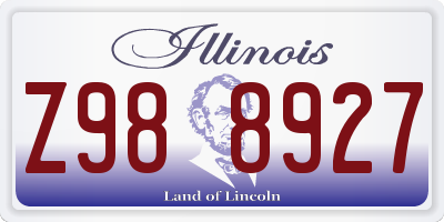 IL license plate Z988927