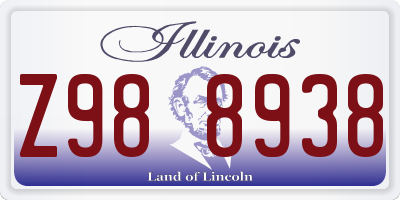 IL license plate Z988938