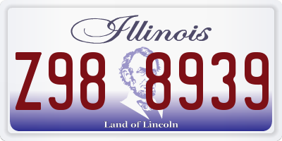 IL license plate Z988939