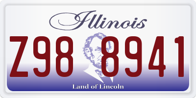 IL license plate Z988941