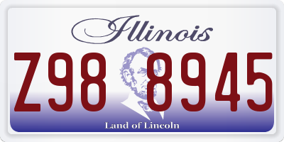 IL license plate Z988945