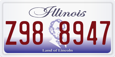 IL license plate Z988947