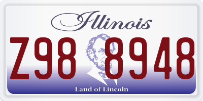 IL license plate Z988948