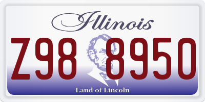 IL license plate Z988950