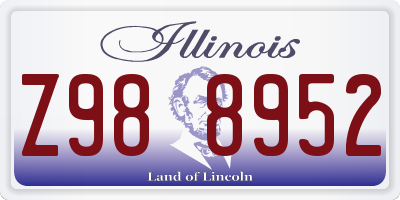 IL license plate Z988952