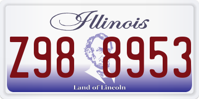 IL license plate Z988953