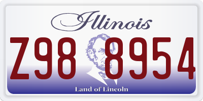 IL license plate Z988954