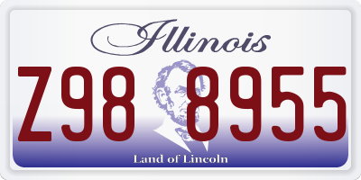 IL license plate Z988955