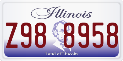 IL license plate Z988958