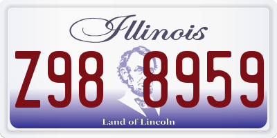 IL license plate Z988959