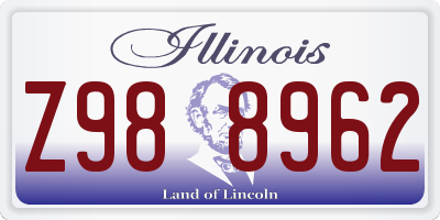 IL license plate Z988962