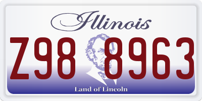 IL license plate Z988963