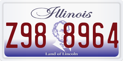 IL license plate Z988964