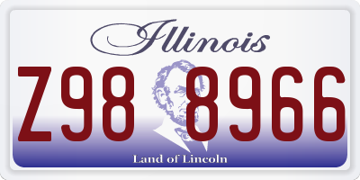 IL license plate Z988966