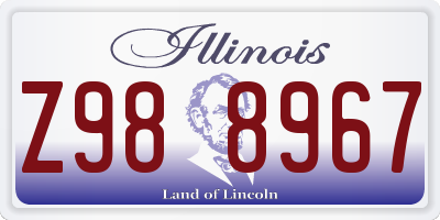 IL license plate Z988967