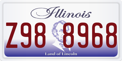 IL license plate Z988968