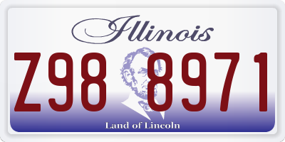 IL license plate Z988971