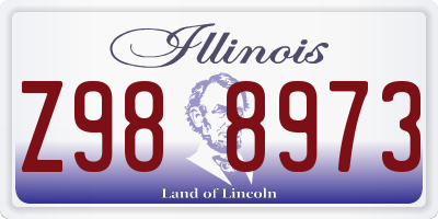 IL license plate Z988973