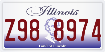 IL license plate Z988974