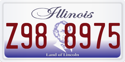 IL license plate Z988975