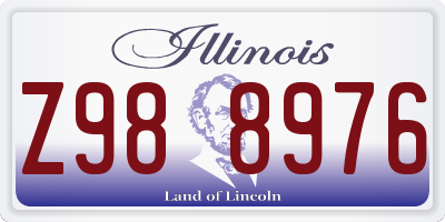 IL license plate Z988976