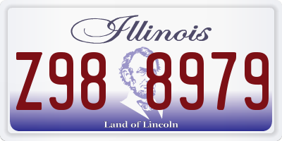 IL license plate Z988979