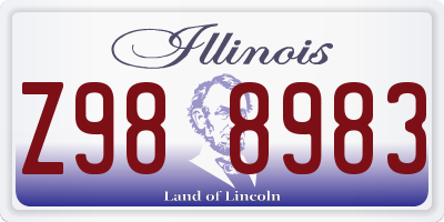 IL license plate Z988983