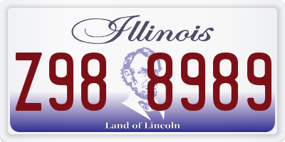 IL license plate Z988989