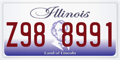 IL license plate Z988991