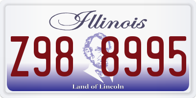 IL license plate Z988995