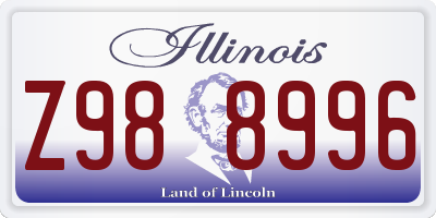 IL license plate Z988996