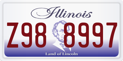 IL license plate Z988997