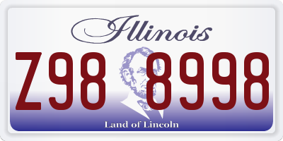 IL license plate Z988998