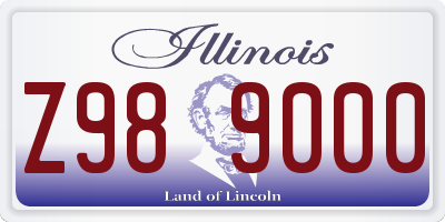 IL license plate Z989000