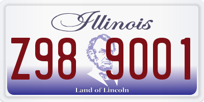 IL license plate Z989001