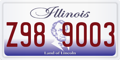 IL license plate Z989003