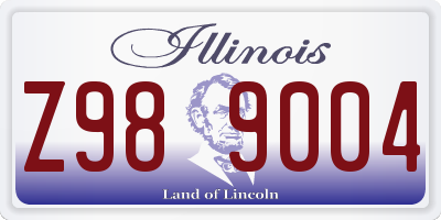 IL license plate Z989004