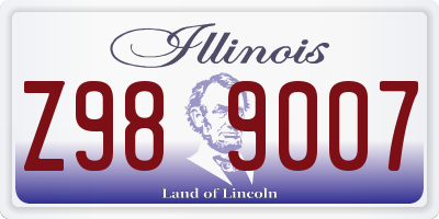 IL license plate Z989007