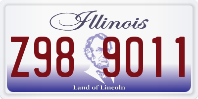 IL license plate Z989011