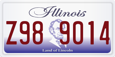 IL license plate Z989014