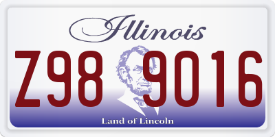 IL license plate Z989016